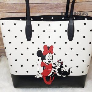 disney x kate spade new york white minnie mouse tote bag Reversible Black